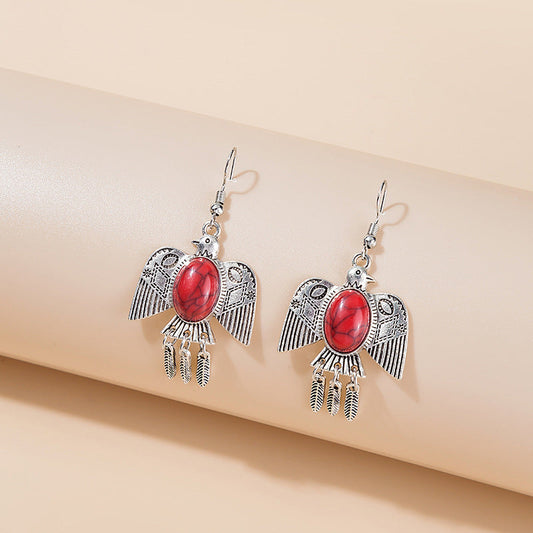 Vintage Red Stone Earrings