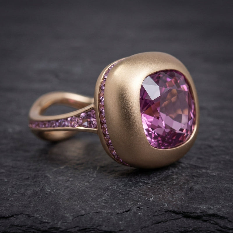 Vintage Rose Pink Gold Ring
