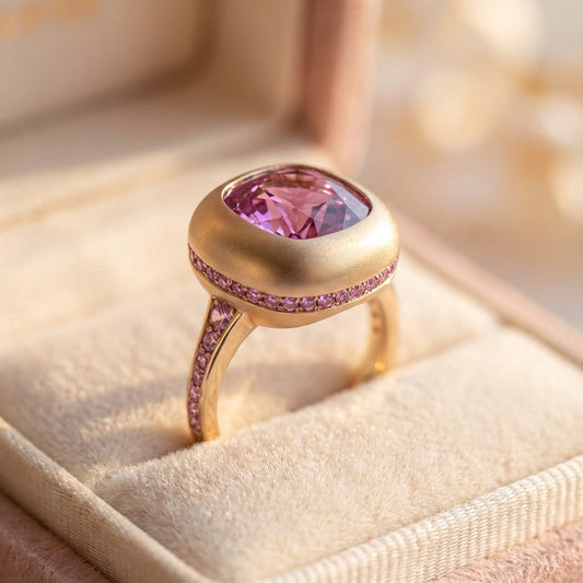 Vintage Rose Pink Gold Ring