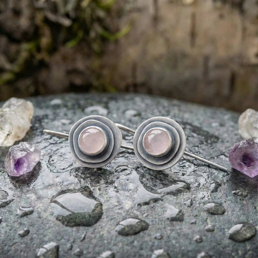 Vintage Rose Quartz Earrings