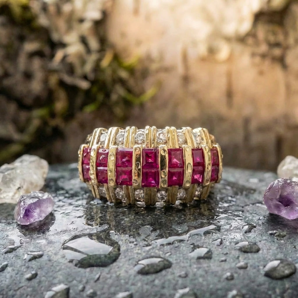 Vintage Ruby Diamond Ring