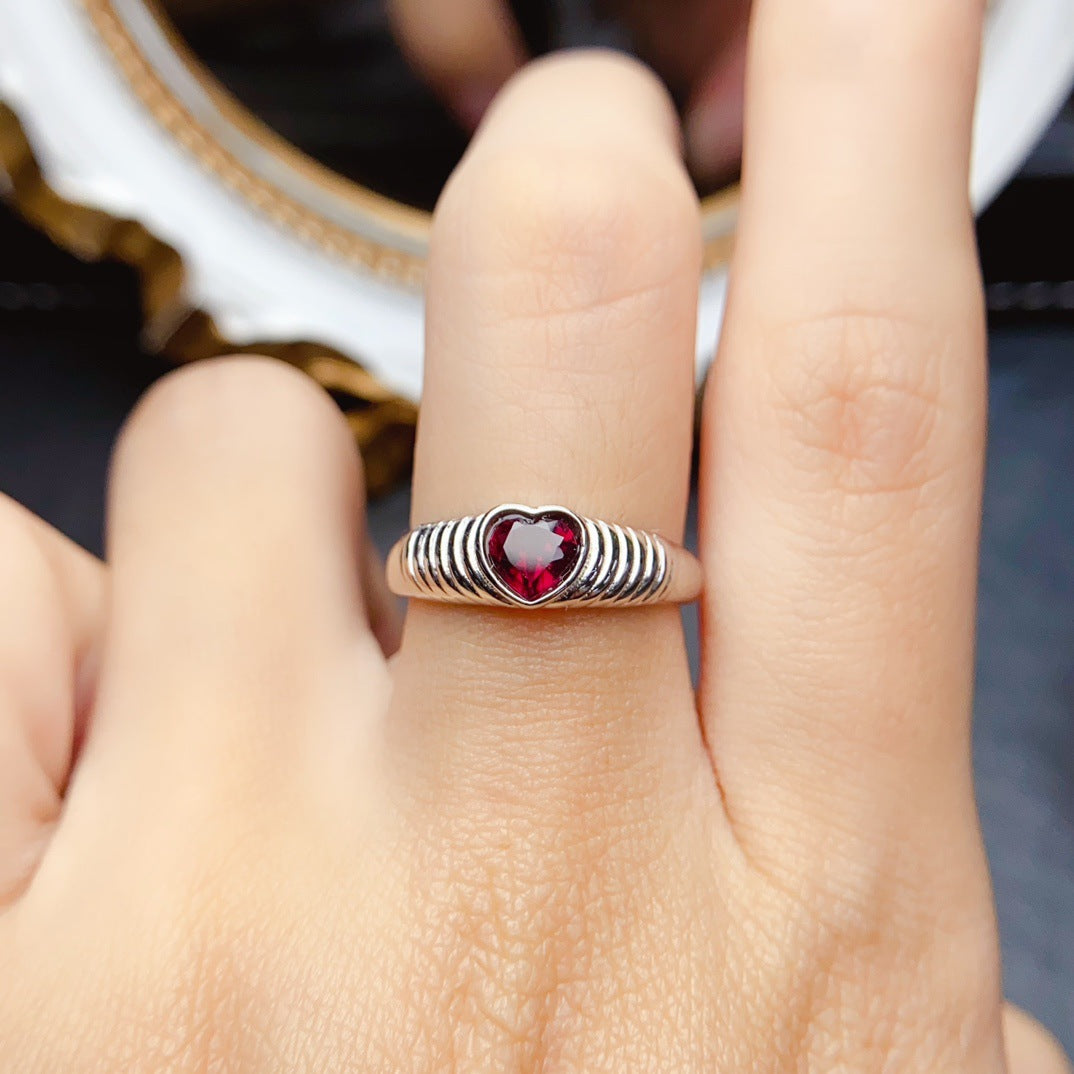 Vintage Ruby Heart Ring