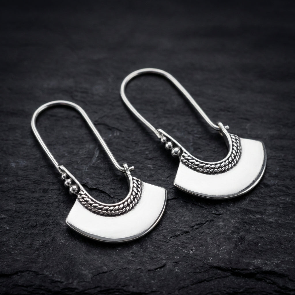 Vintage Silver Crest Earrings