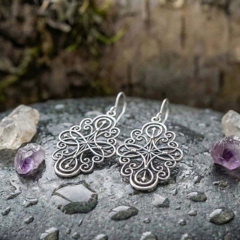 Vintage Silver Cross Earrings
