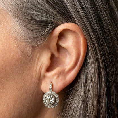 Vintage Silver Earrings With Zirconia