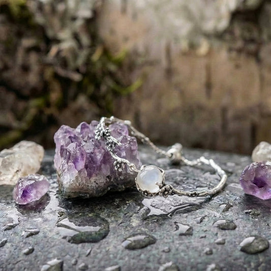 Vintage Silver Flower Branch Bracelet