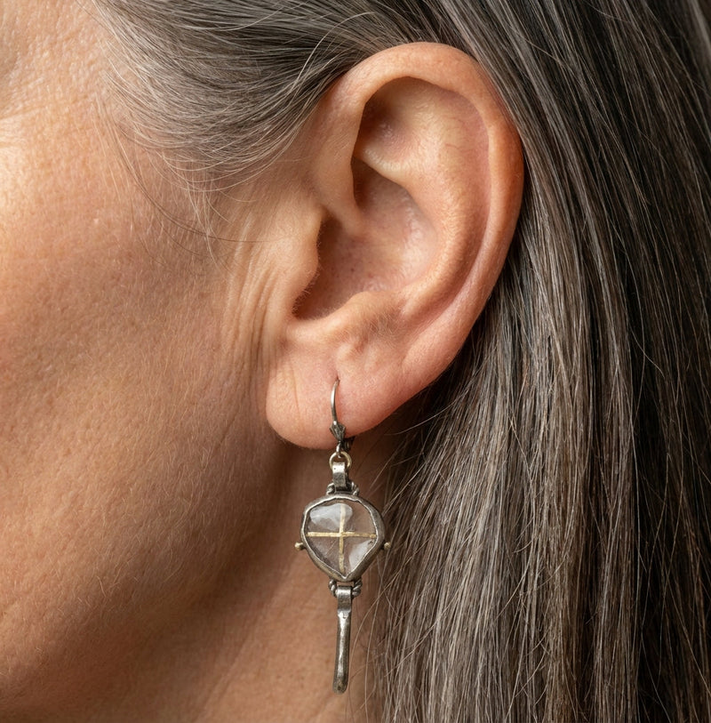 Silver Geometric Earrings