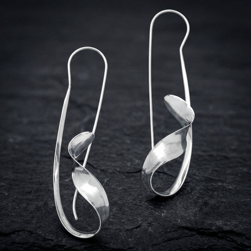 Vintage Silver Irregular Dangling Earrings