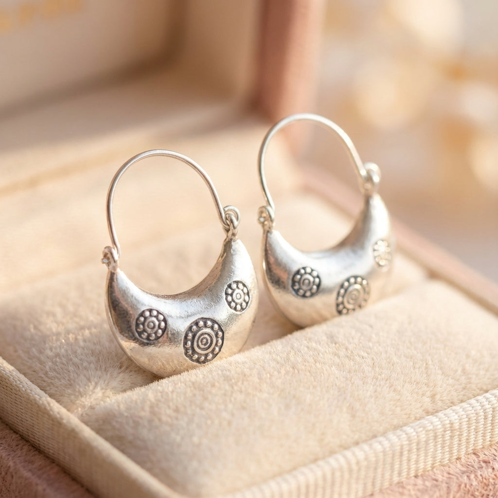 Vintage Silver Spiral Earrings