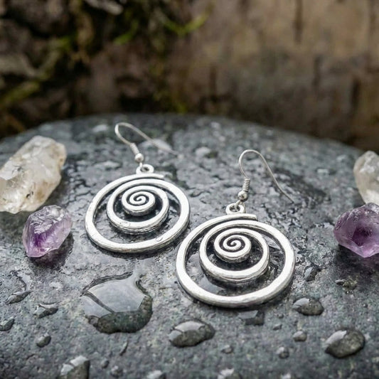 Vintage Spiral Dangle Earrings