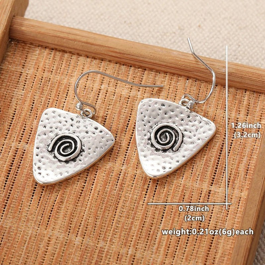 Vintage Spiral Triangle Earrings