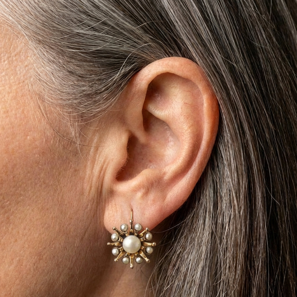 Vintage Starlight Pearl Earrings