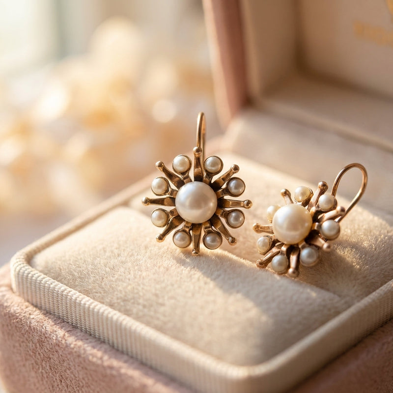 Vintage Starlight Pearl Earrings