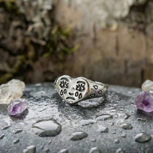 Vintage Sterling Silver Face Ring