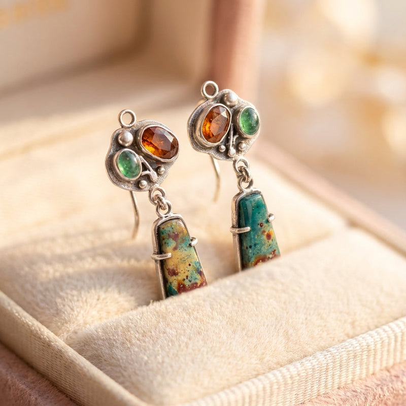 Vintage Stone Dangle Earrings
