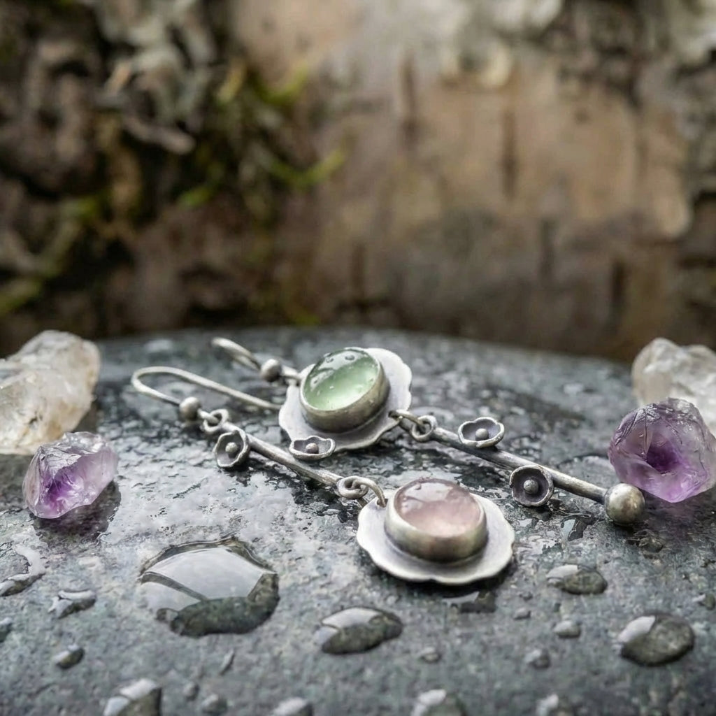Vintage Stone Dangle Earrings