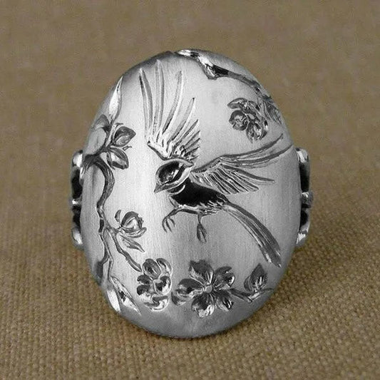 Vintage Swallow Flower Ring