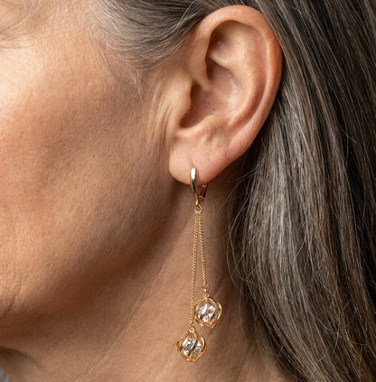 Vintage Tassel Dangle Rose Gold Earrings