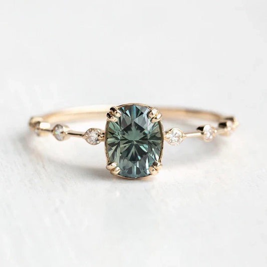 Vintage Teal Sapphire Ring