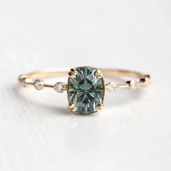 Vintage Teal Sapphire Ring