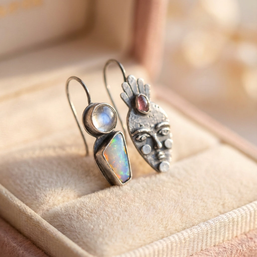 Vintage Tribal Face Earrings