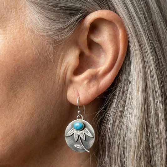 Turquoise Flower Earrings