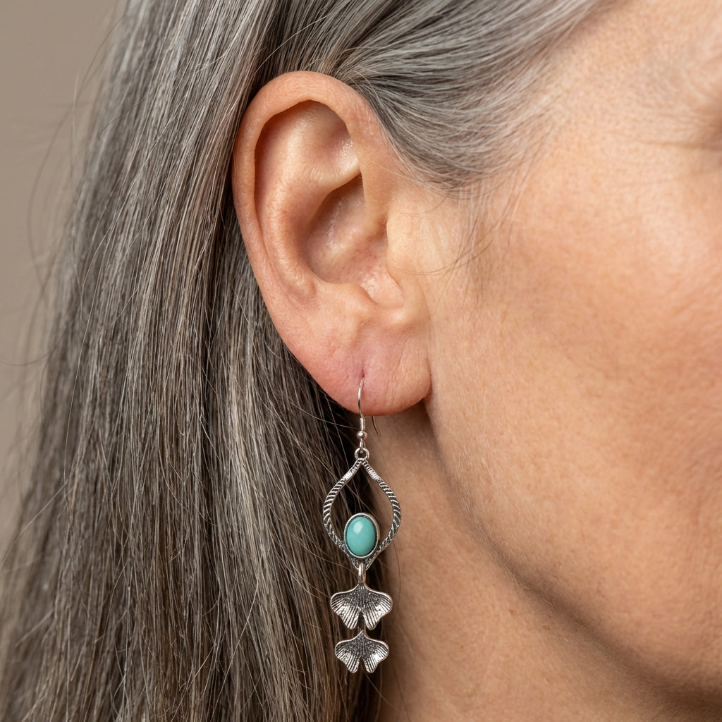 Turquoise Leaf Earrings