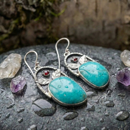 Vintage Turquoise Leaf Earrings