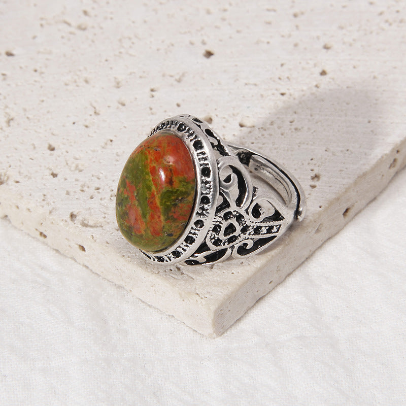 Vintage Unakite Ring