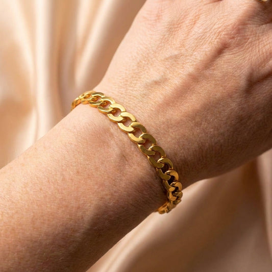 Wide Bangle Chain Bracelet
