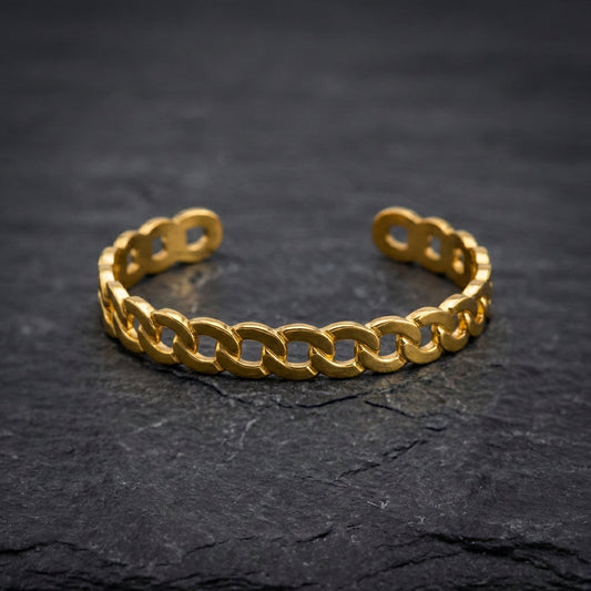 Vintage Wide Bangle Chain Bracelet