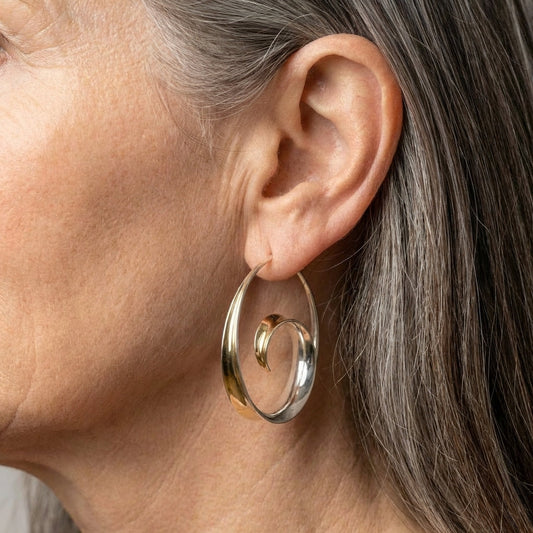 Earrings With Spiral Waves