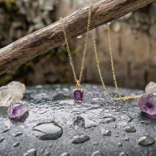 Violetta Amethyst Baguette Necklace