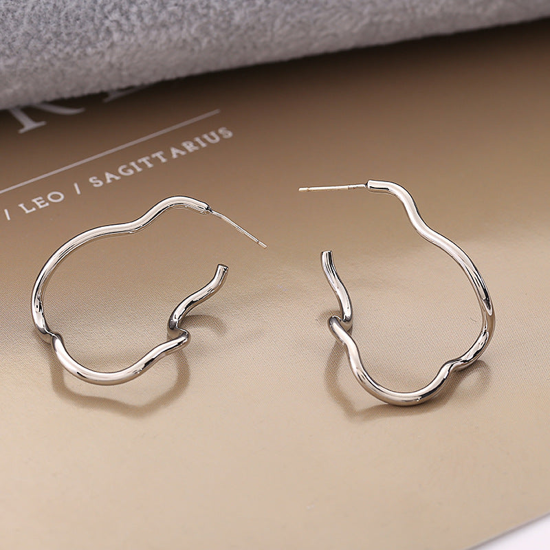 Wavy Silver Earrings