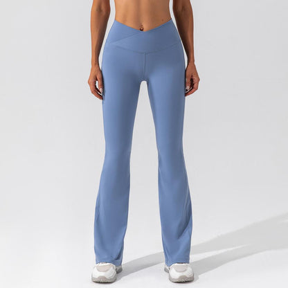 CD | Pantaloni sport din tricot de nervuri cu talie tăiată
