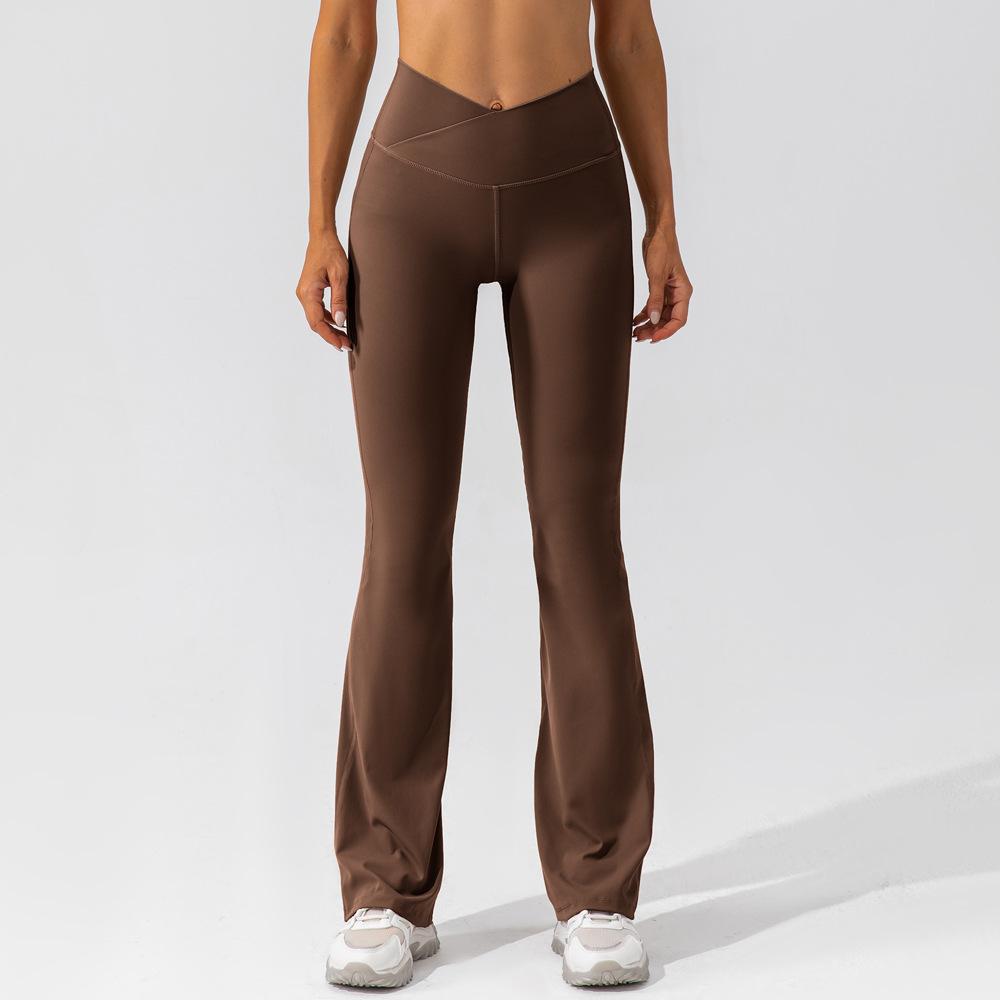 CD | Pantaloni sport din tricot de nervuri cu talie tăiată