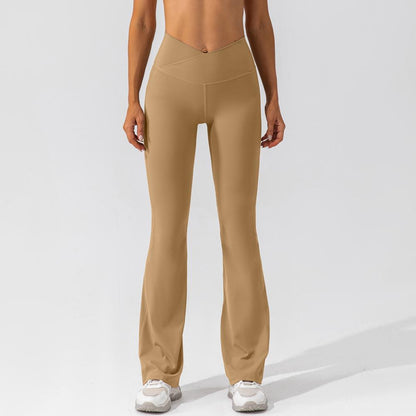 CD | Pantaloni sport din tricot de nervuri cu talie tăiată