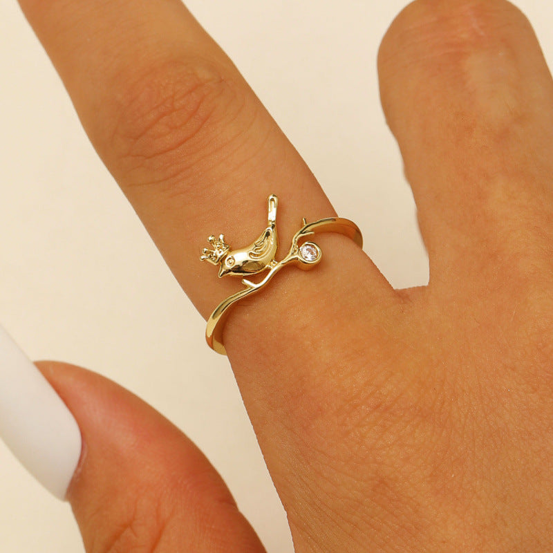 Whimsical Cat Gold Ring