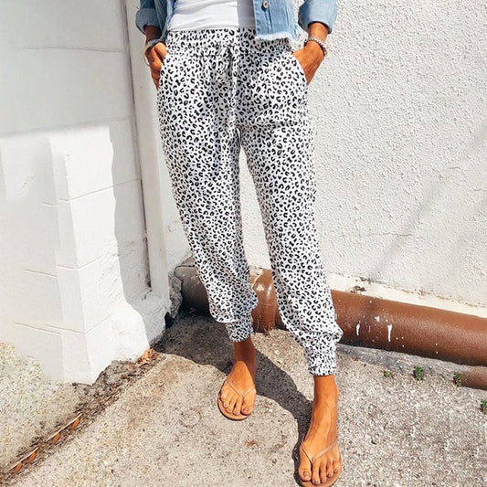 CD | Pantaloni cu imprimeu leopard