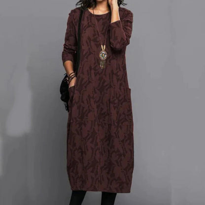 CD | Rochie midi casual cu mânecă lungă