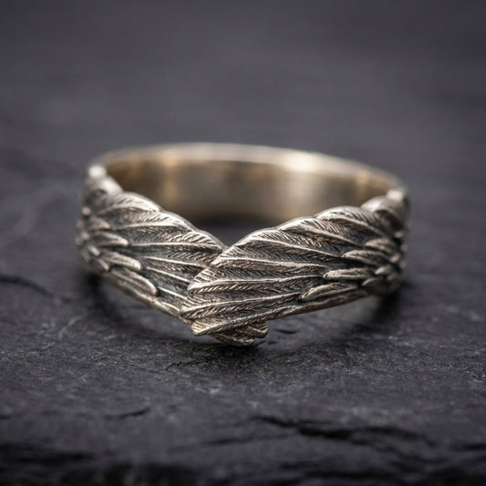 Winged Faith Silver Adjustable Ring