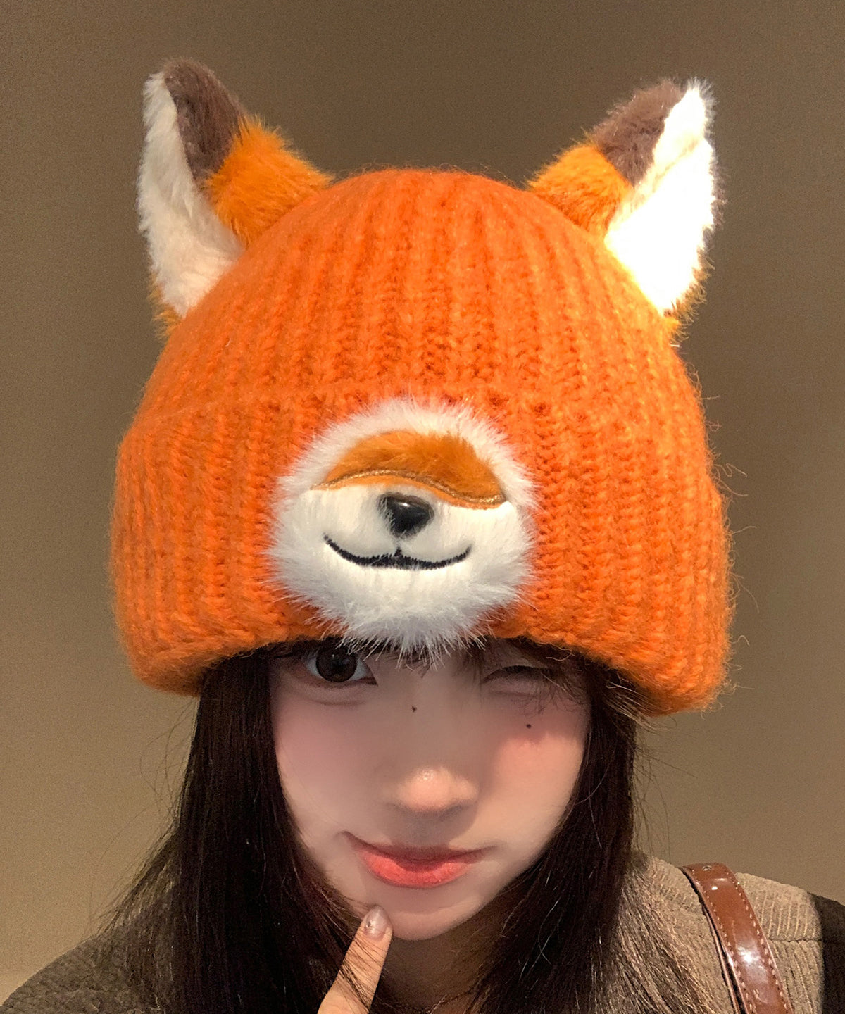 Winter Orange Fox Warm and Versatile Knitted Boonie Hat