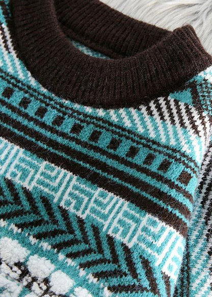 Winter Red Knit Tops O Neck Thick Knitted Clothes