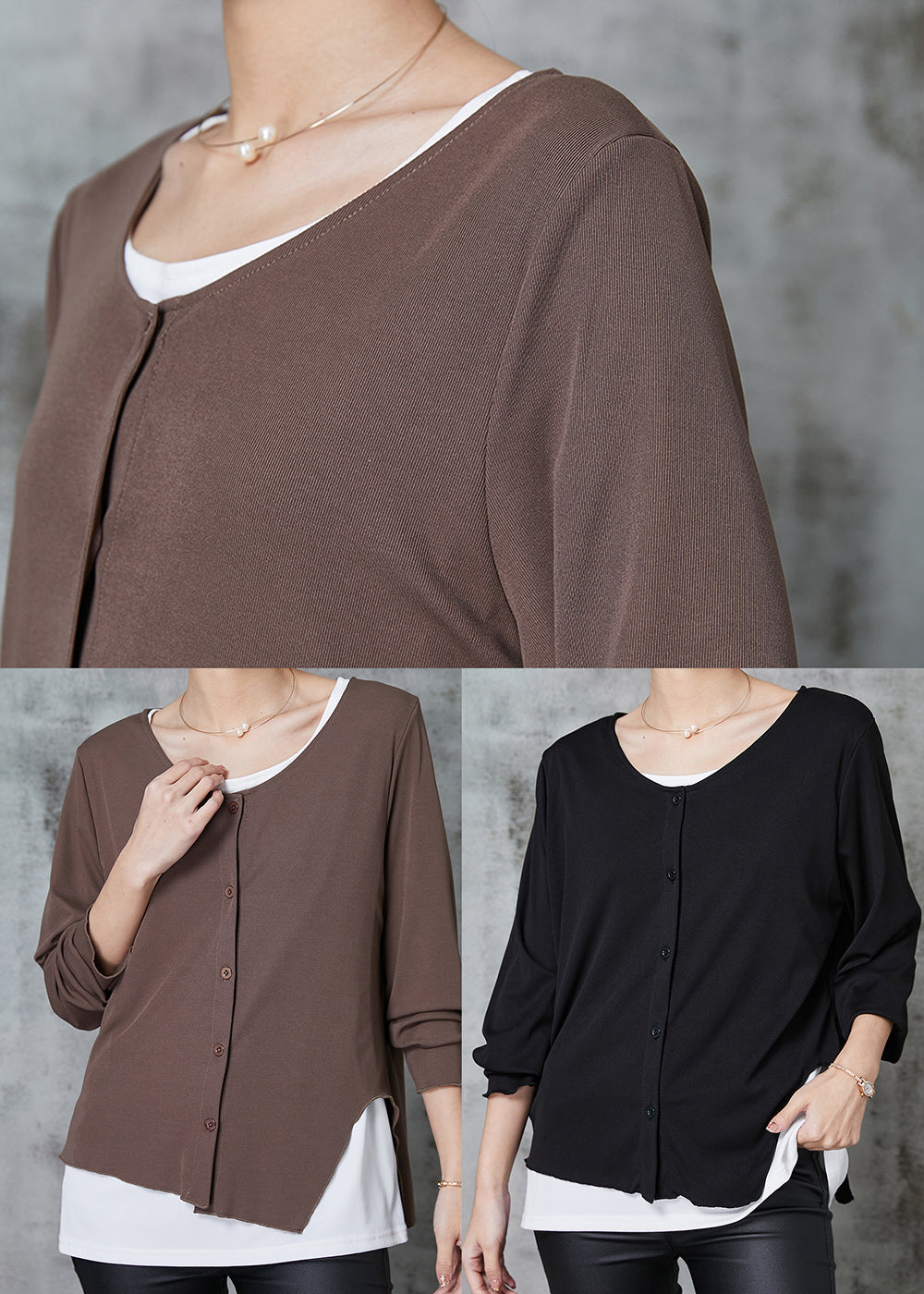 Black Asymmetrical Patchwork Cotton Sweatshirts Top Spring
