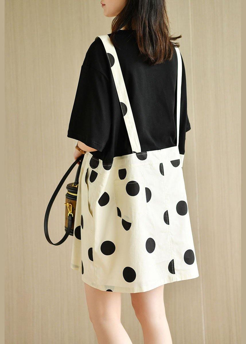 Black Patchwork Dot Summer Dresses Half Sleeve