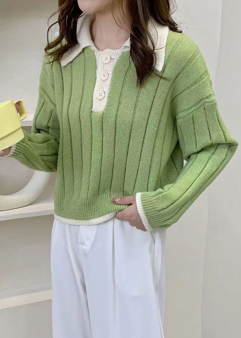 Pink Peter Pan Collar Patchwork Cozy Knit Sweaters Fall