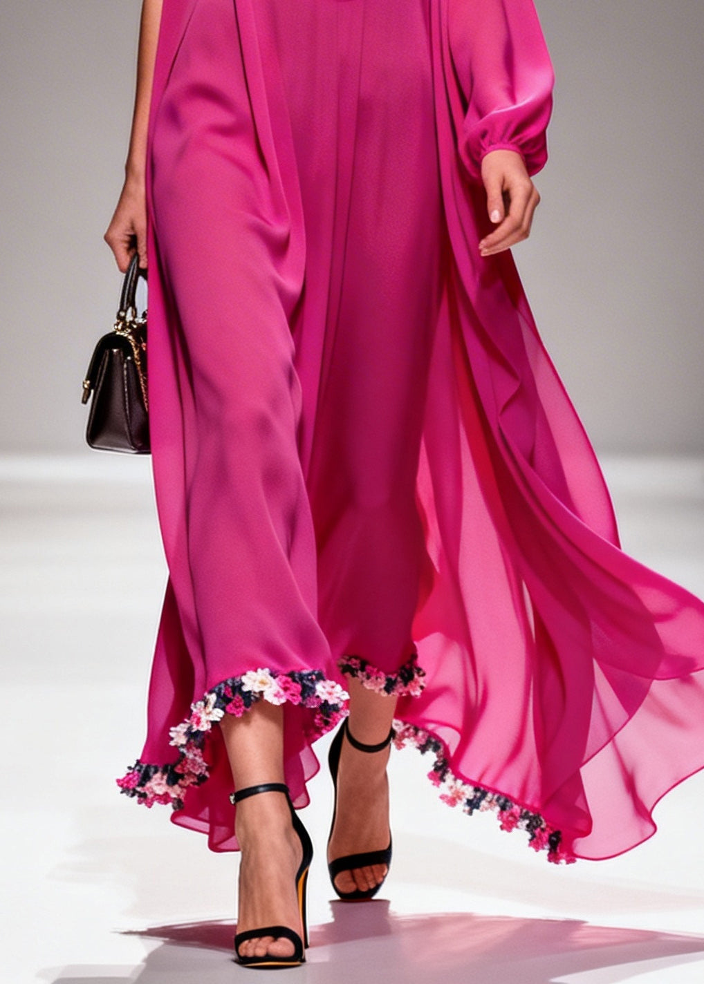 Purple Turtle Neck Chiffon Vacation Dresses Summer