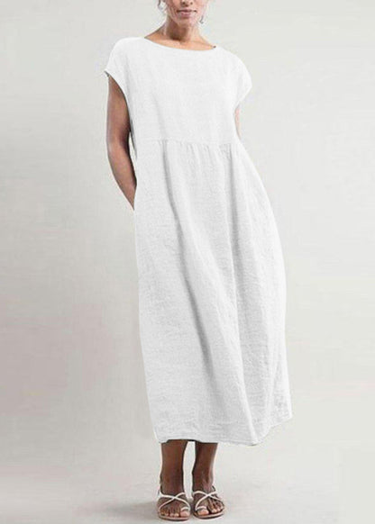 Short Sleeve Summer Loose Dress Pink