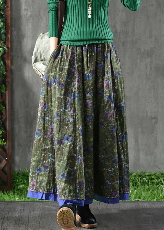 Velour Red Skirt Maxi Length