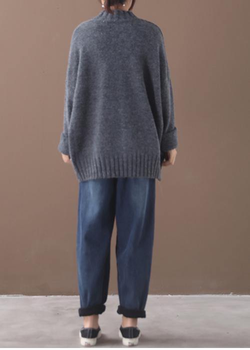 Alphabet Gray Sweaters Fall O Neck Clothes for